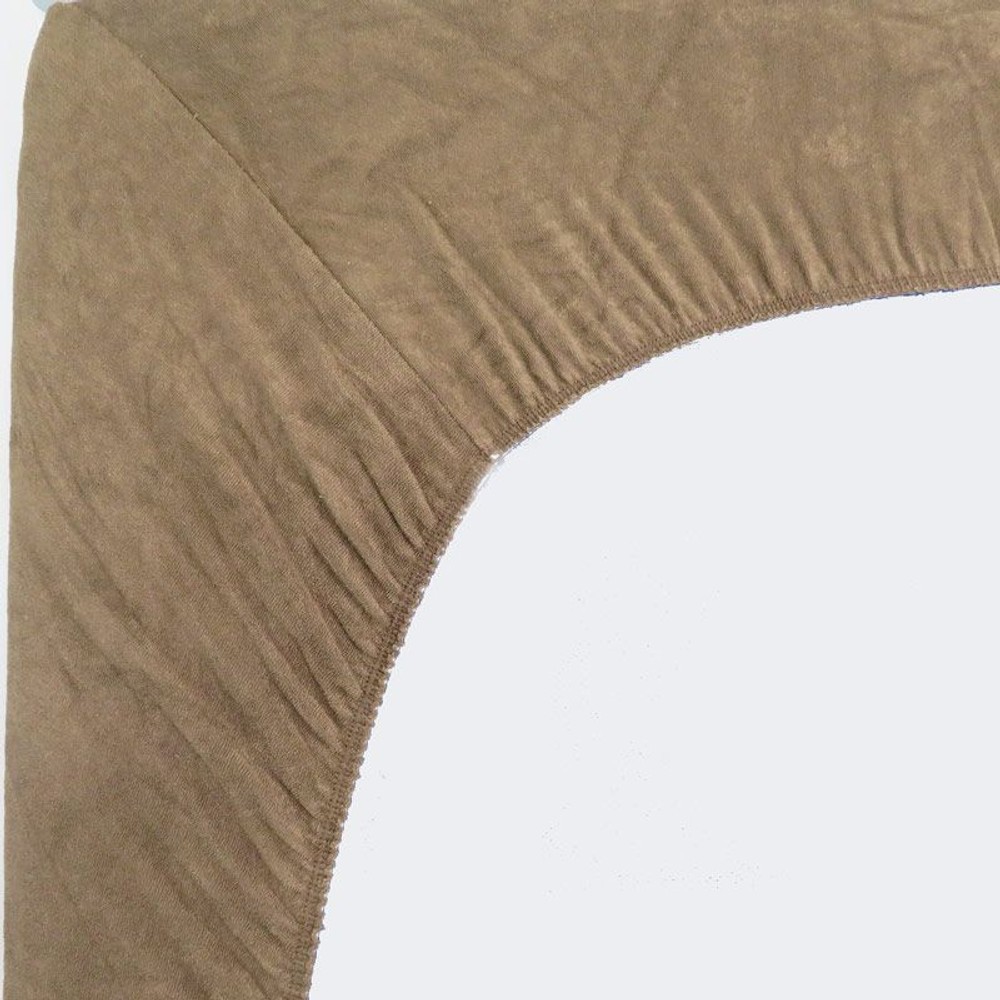 簡単脱着のびるパイル地のぴったりシーツ　シングル, ブラウン, シングル