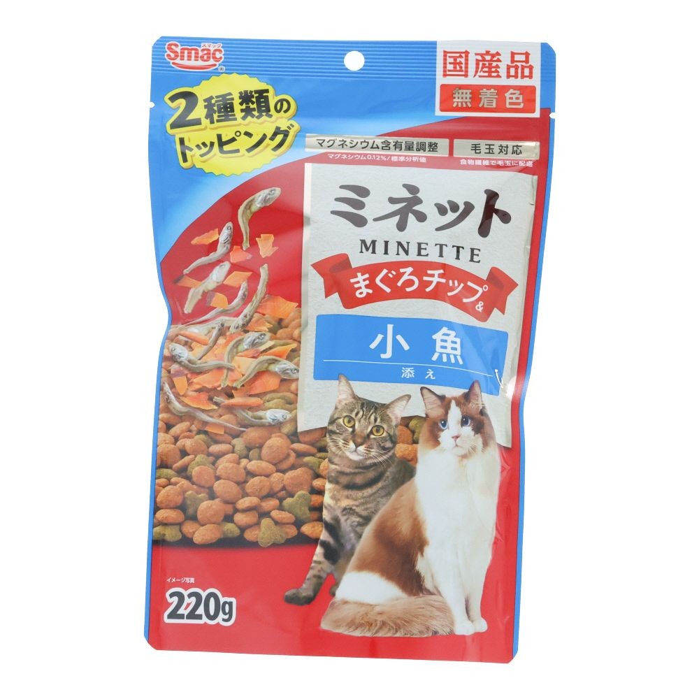 スマック　ミネット２種トッピング　まぐろ＆小魚２２０ｇ, まぐろ＆小魚, 220g