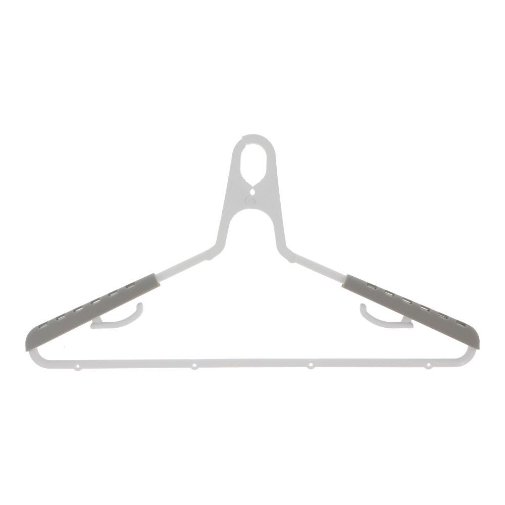 WIZ'A ウィザ スライド式グリップハンガー3本組, ホワイト, 約幅41〜56cm × 高さ21cm