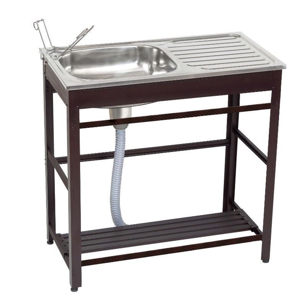 グリーンライフ アルミ流し台 アウトドアキッチン ガーデンシンク【メーカー直送・代引不可】, ブラウン（50cm幅）, 50cm