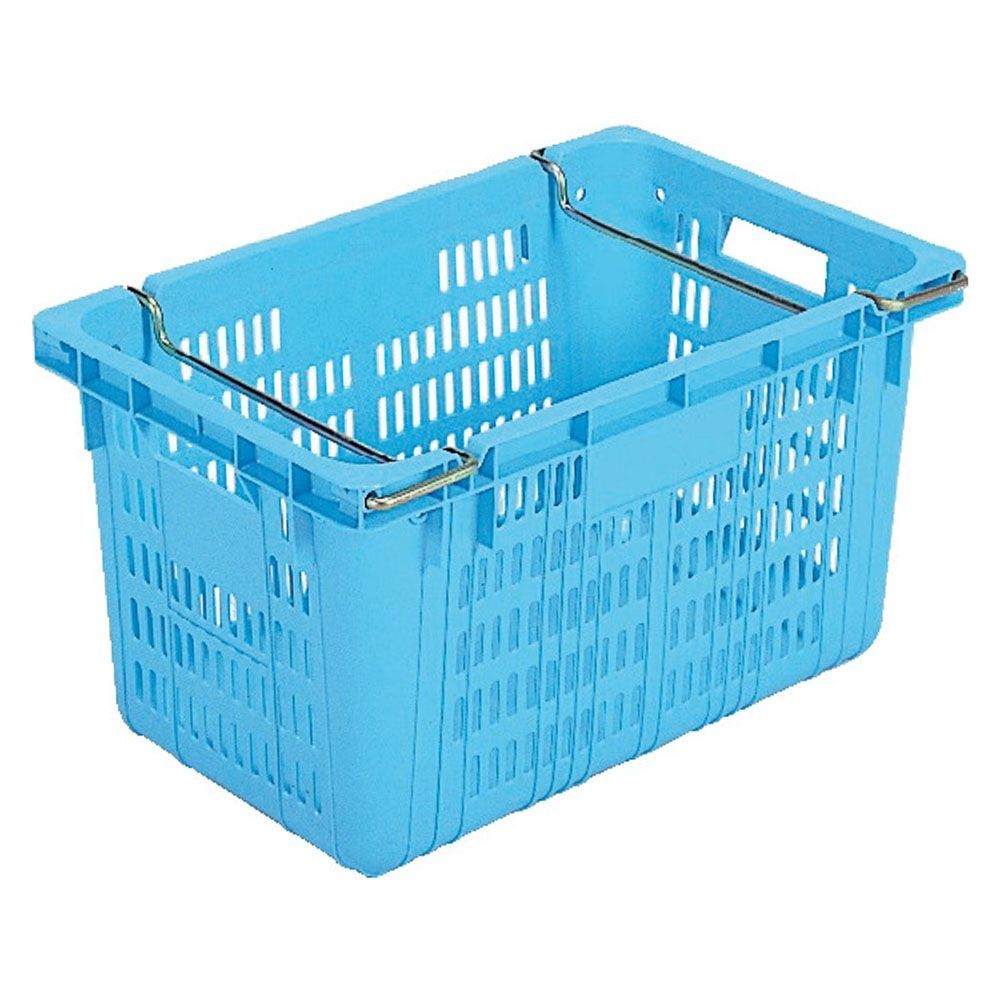 サンコー サンテナー A#50M-2 PP ハンドル付 ライトブルー 104608-01 &times;10個セット【メーカー直送・代引不可】【法人限定】, ライトブルー, 10P