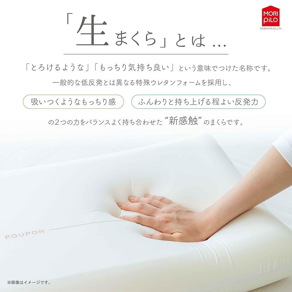 生まくらプポン フラットタイプ, ホワイト, 幅600mm×奥行400mm×高さ80mm