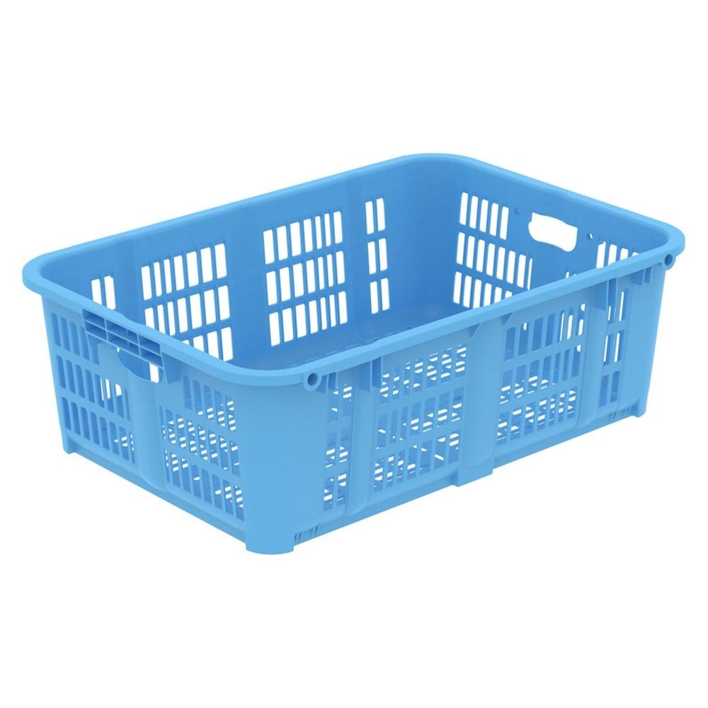 サンコー サンテナー A#91 持手孔有 ライトブルー 109102-00 &times;5個セット【メーカー直送・代引不可】【法人限定】, ライトブルー, 5P