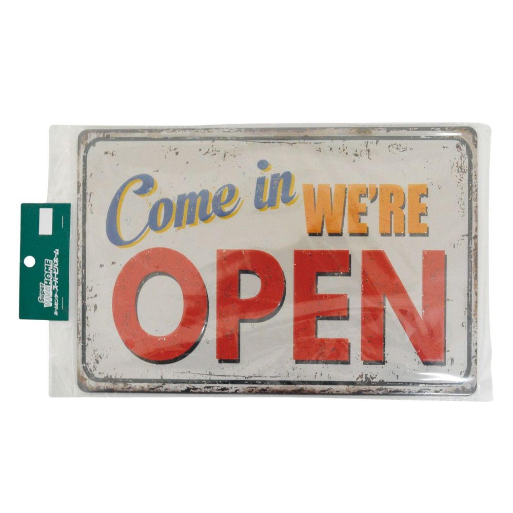 ティンプレート　開店中Ｂー３７５, 閉店中, 約300&times;200mm