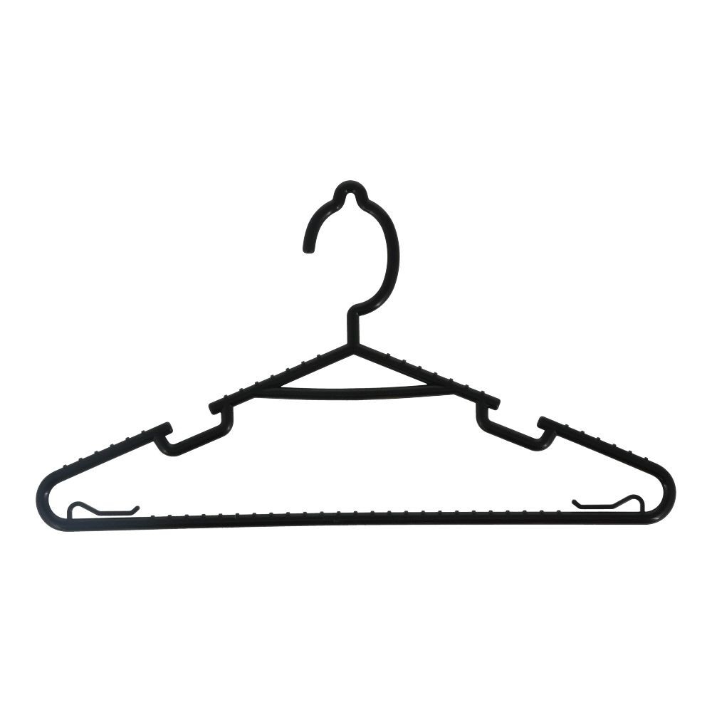 WIZ'A ウィザ 凸凹加工ですべりにくいハンガー10本組, ブラック, 10本組