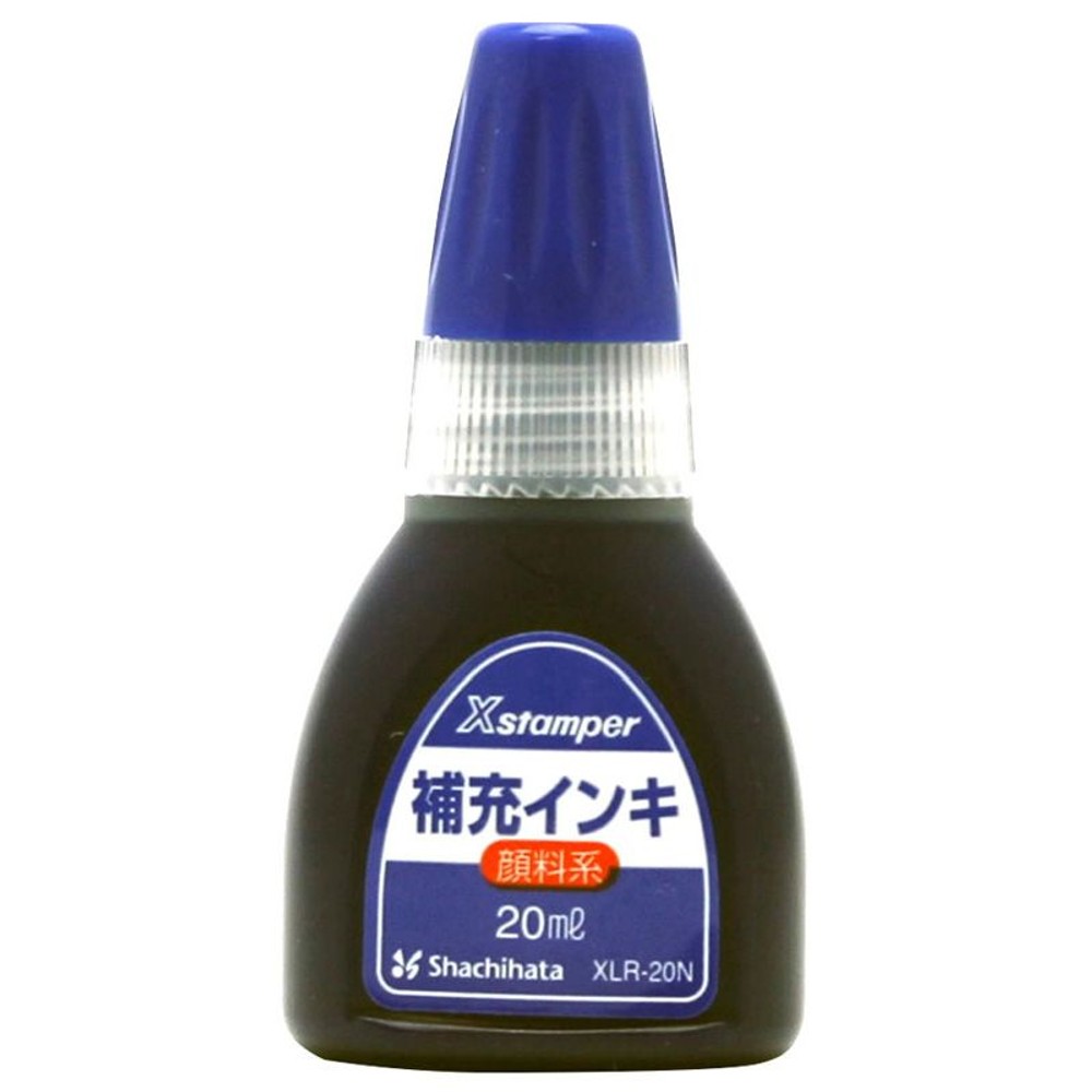 シャチハタ　Ｘスタンパー顔料インキ, 藍色, 20ml