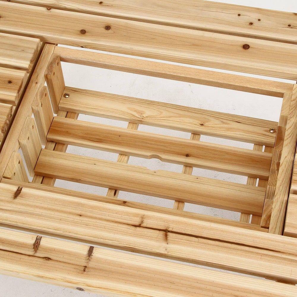 ＢＢＱテーブル＆ベンチセット　コンロスペース付　ＮＡ【メーカー直送・代引不可】, ナチュラル, ベンチセット