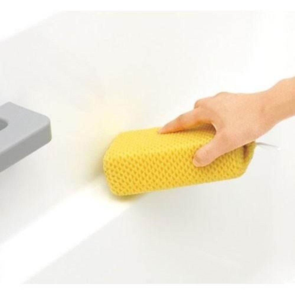 レック　激落ちバスクリーナー アクリルニット S-377, イエロー, 90mm×185mm×52mm