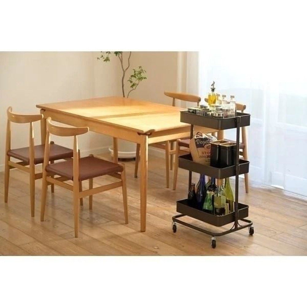 【数量限定】バスケットトローリー ライト LBTL-3(DBR), ダークブラウン, 幅45.5&times;奥行36&times;高さ81cm