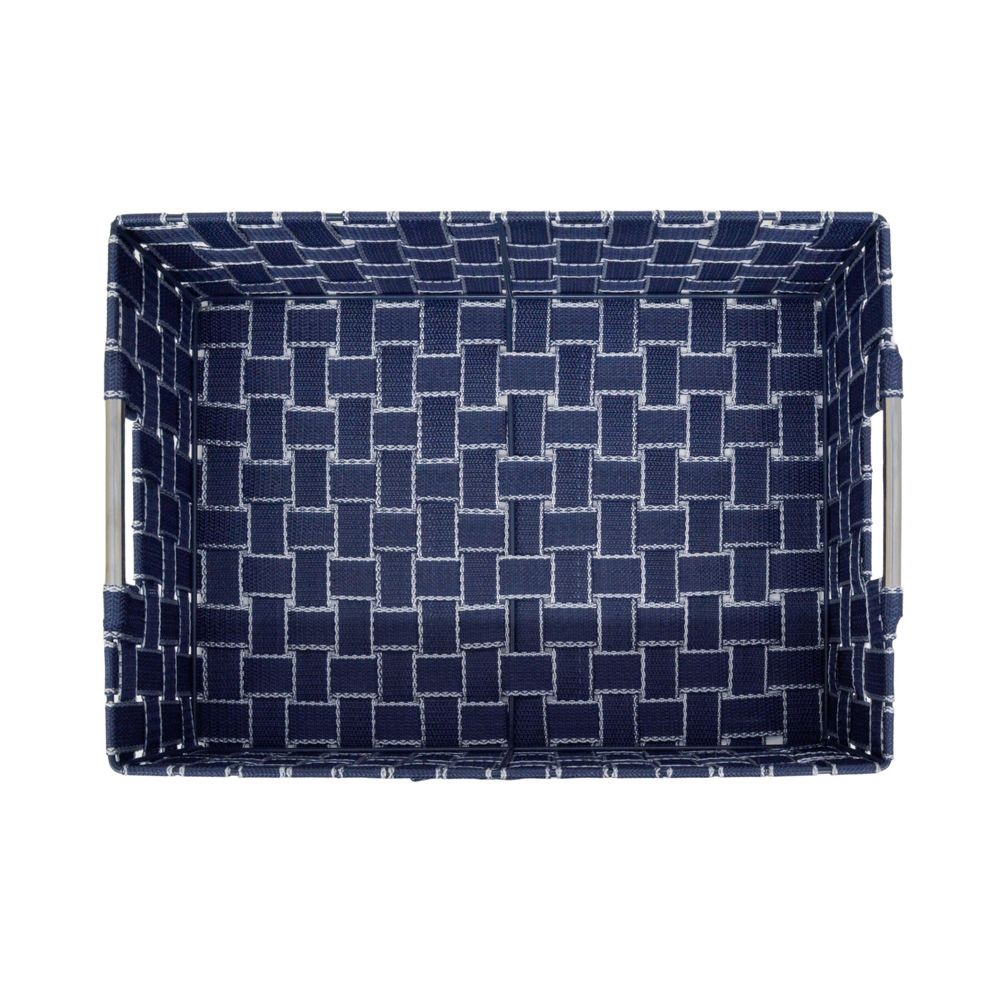 ステンレス取手ＰＰボックス　スクエアＭ横, ネイビー, スクエアM横