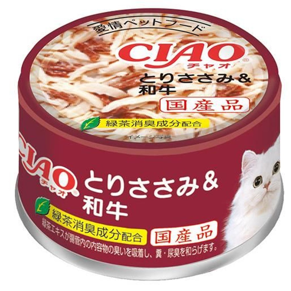 CIAO ホワイティ とりささみ＆和牛 85g, とりささみ＆和牛, 85g