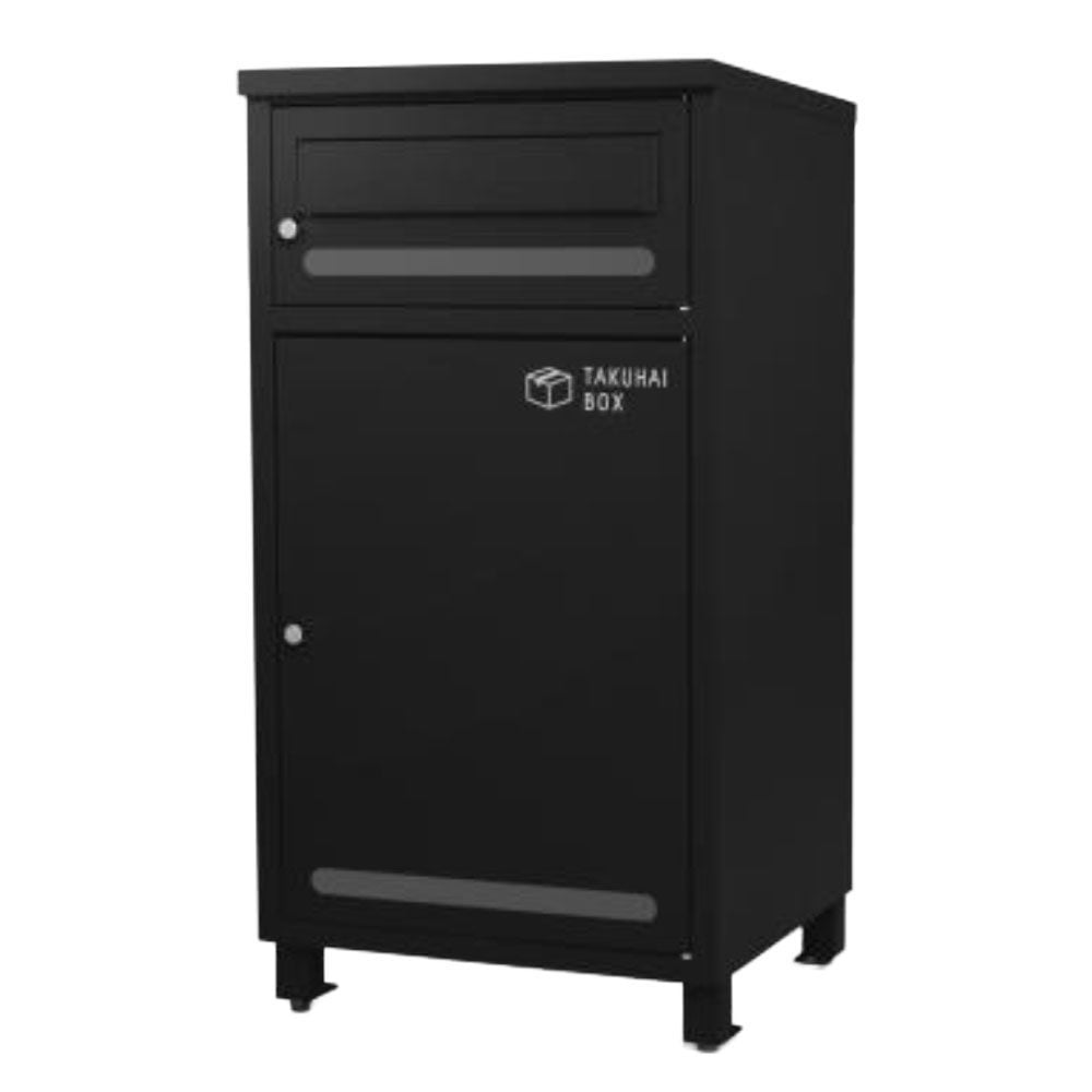 PYKES PEAK ポスト一体宅配ボックス ポスミー, ブラック, 幅380mm&times;奥行364mm&times;高さ680mm