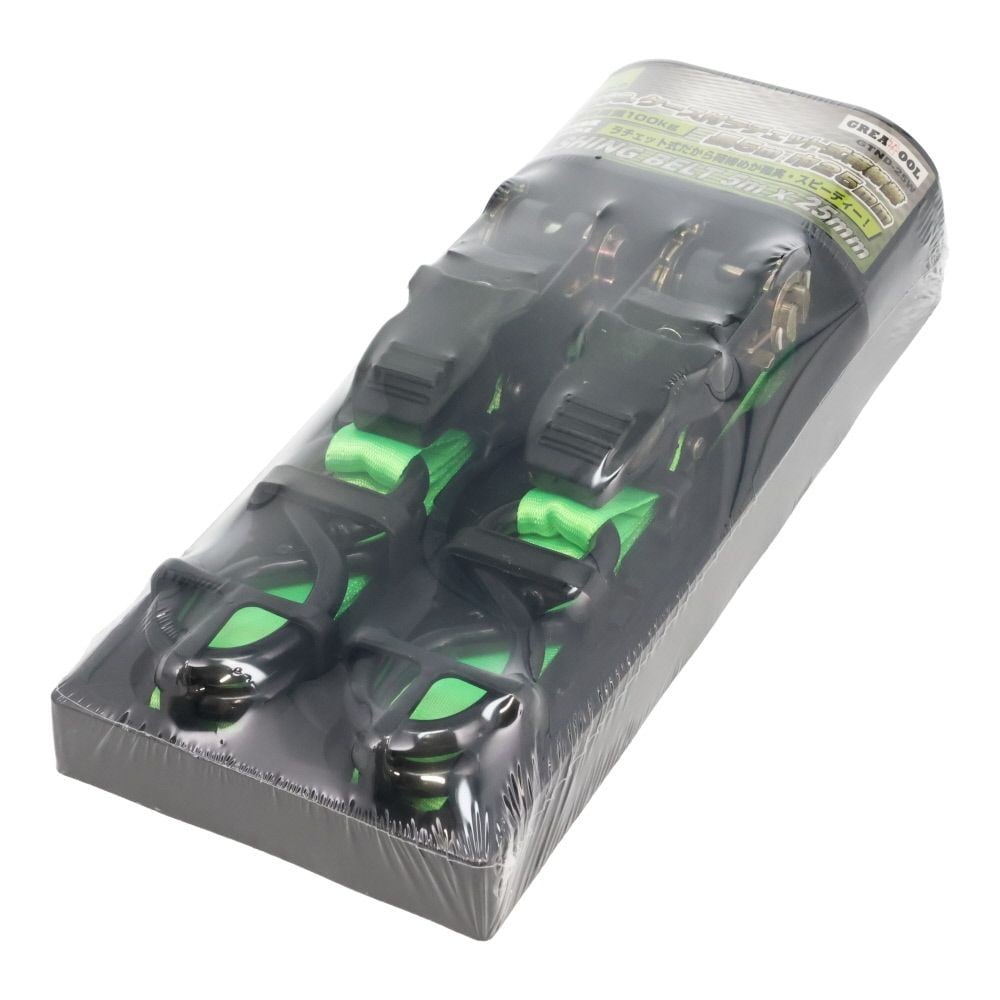 ＧＴ　ケース付ＲＨ式荷締機　ＧＴＮＤー２５Ｗ, ラチェット式, 25mm&times;5m 2個入