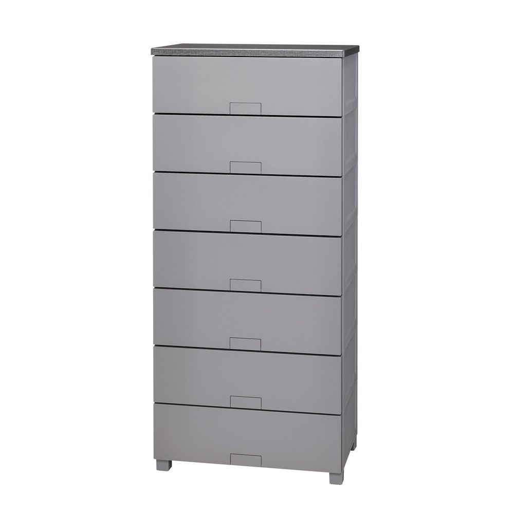 フィッツチェスト　フルフラット６５０７　グレー, グレー, 7段　幅65cm