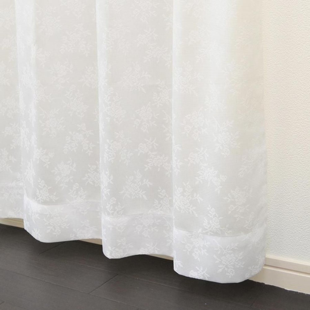 採光防炎断熱レースカーテン192【メーカー直送・代引不可】, ホワイト（108cm）, 108cm