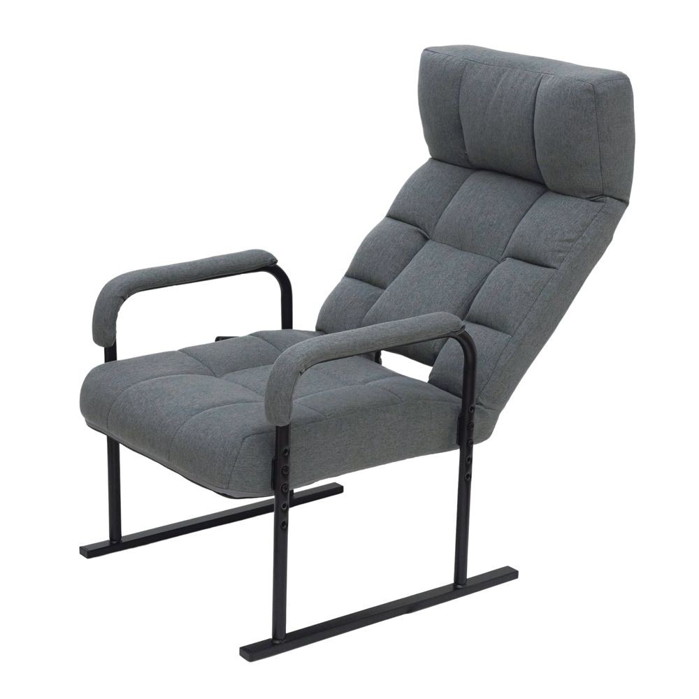 腰楽レバー式リクライニング高座椅子, グレー, 幅1240mm&times;奥行220mm&times;高さ555mm