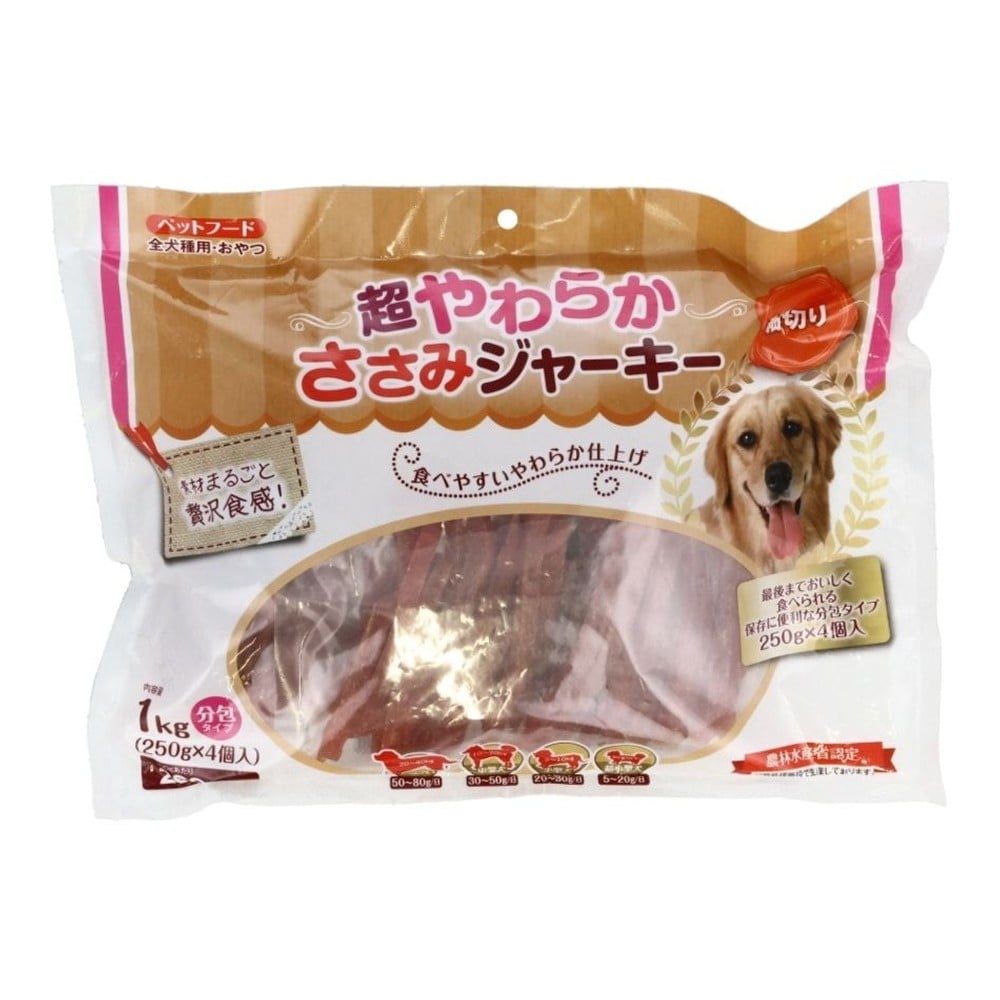 超やわらかささみジャーキー　細切り, 細切り, 約1000g