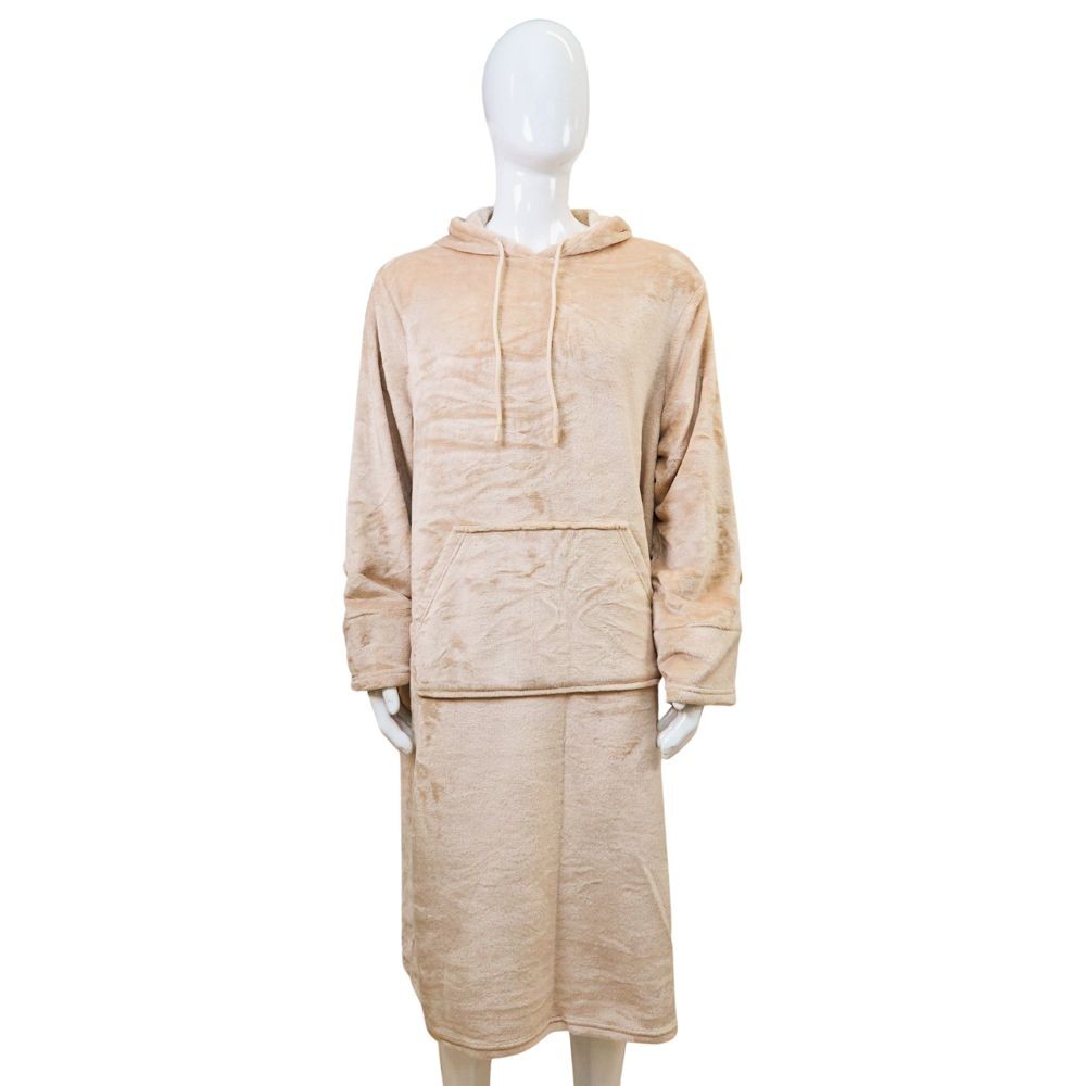 WIZ'A　ウィザ　着る毛布フードタイプＢＥ, ベージュ, 120cm