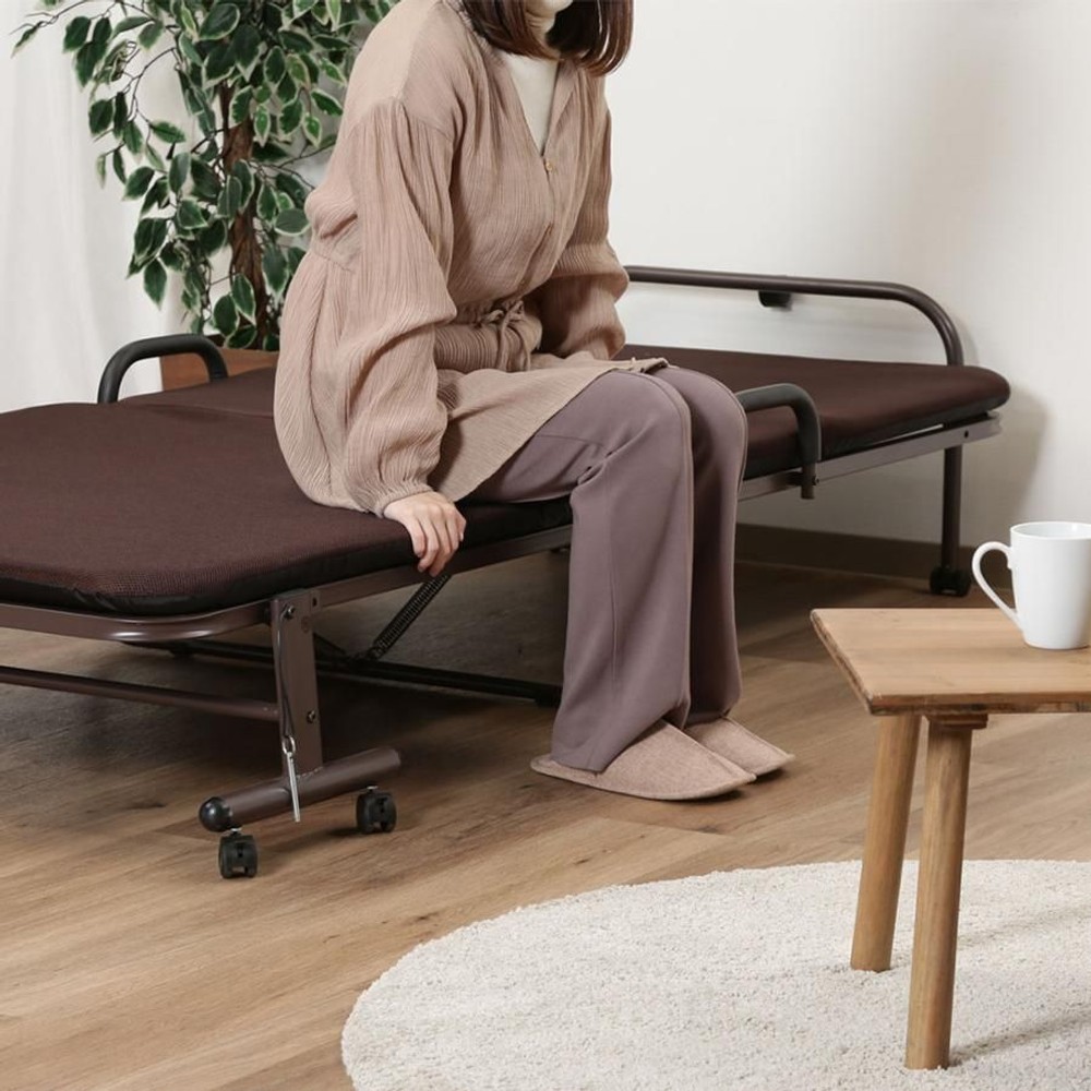 不二貿易  ワンタッチベッド　フリーロック42段 【メーカー直送・代引不可】, ブラウン, オリジナル