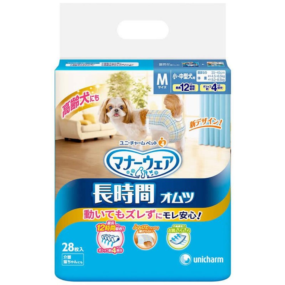 ユニチャーム　マナーウェア高齢犬用紙オムツＭ28枚, ホワイト, Mサイズ