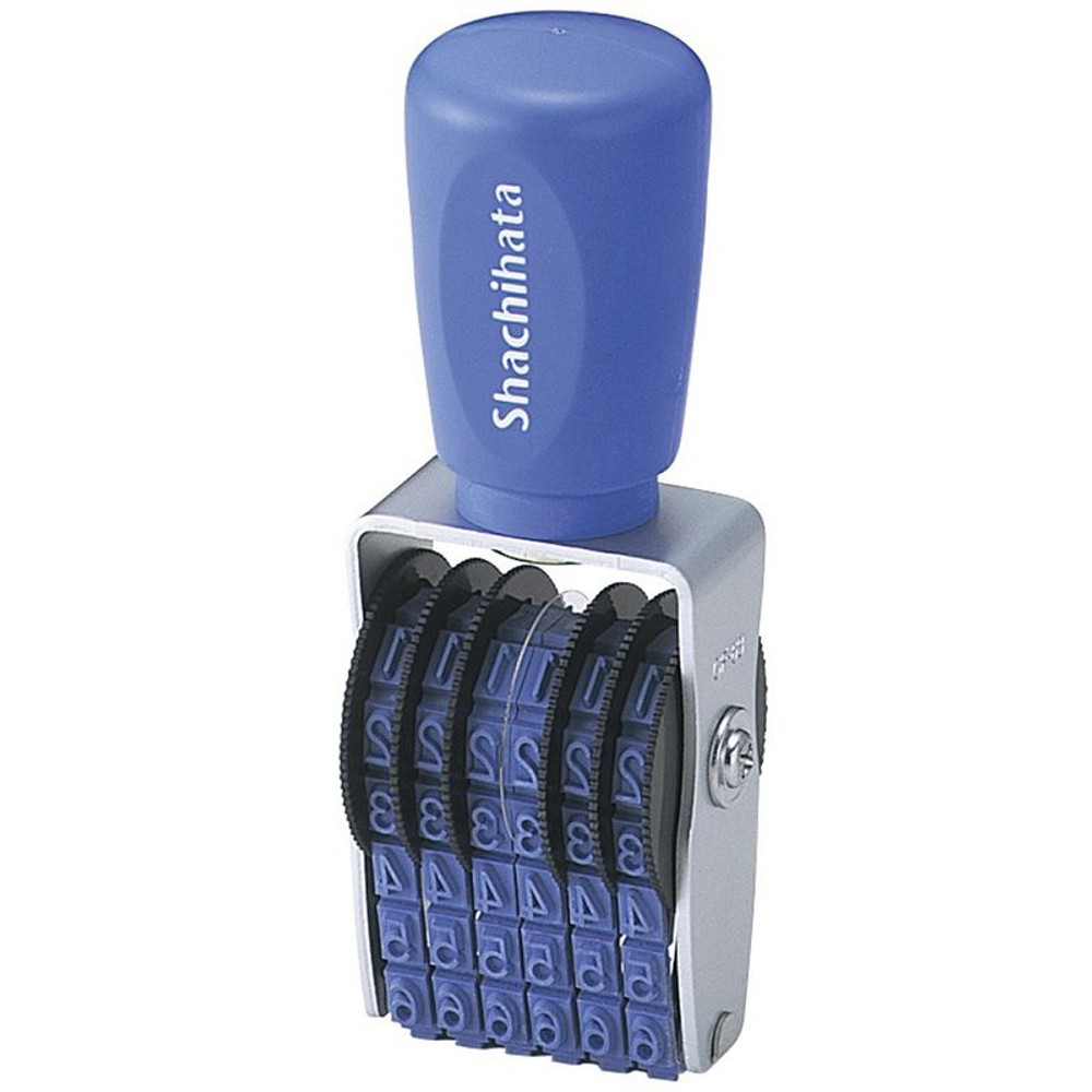 シャチハタ　回転印　欧文6連5号　ＣＦ―65Ｇ　1450, ブルー, 5号