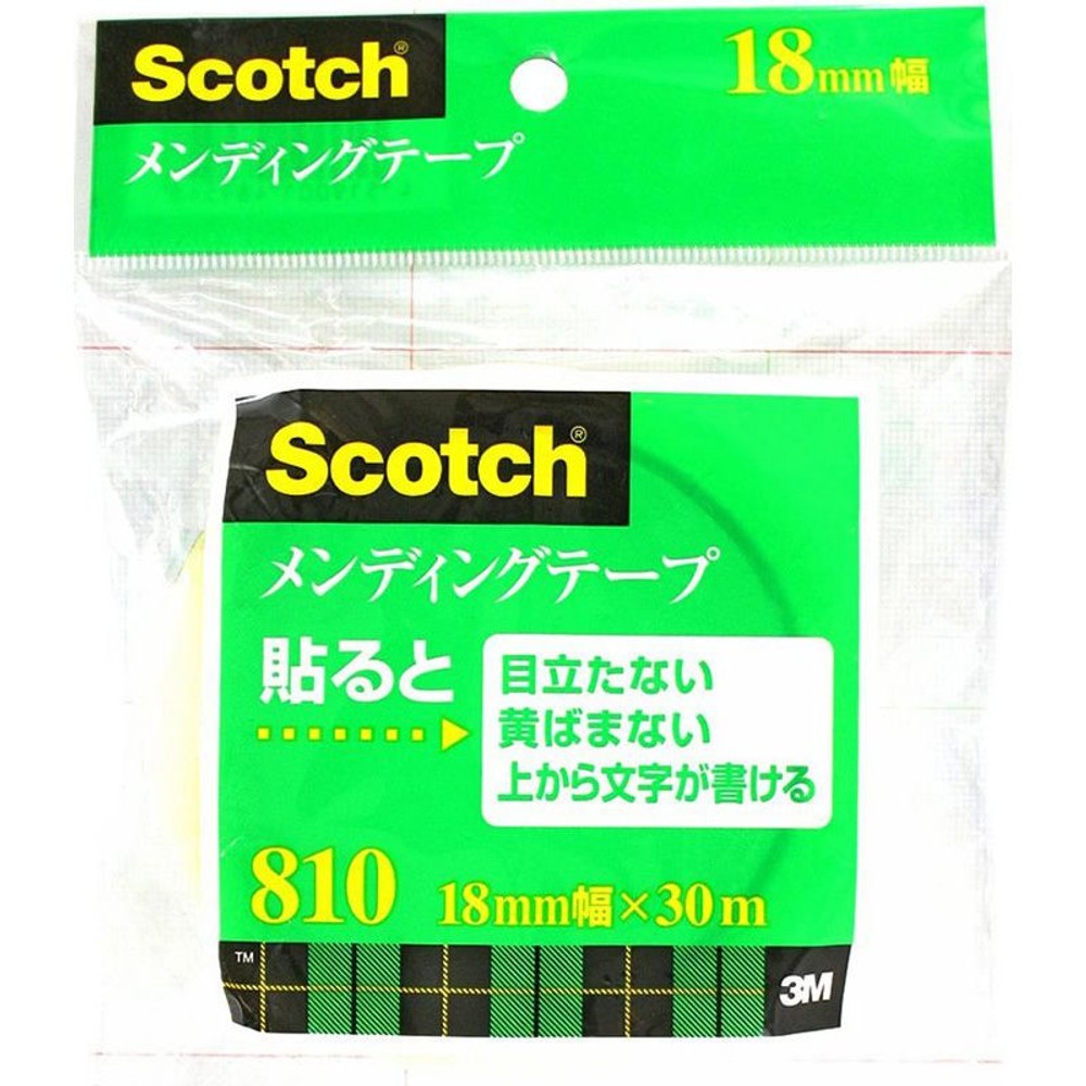 スリーエム（３M）　メンディングテープ, 透明（18）, 18mm