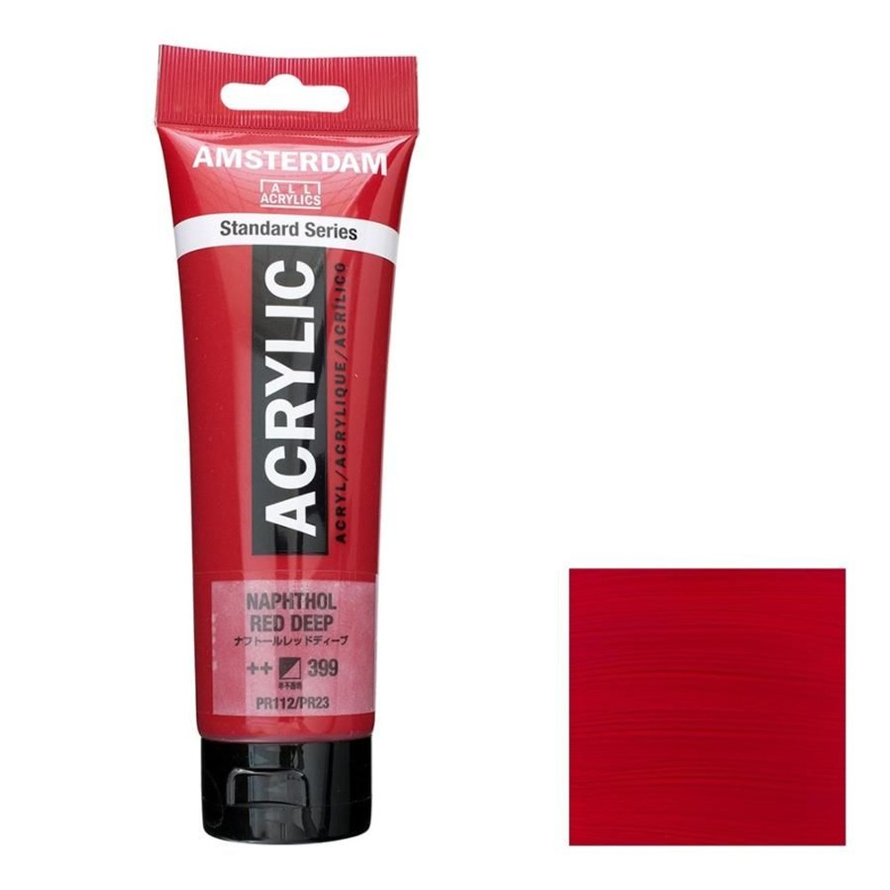 アムステルダム アクリリックカラー 120mL ナフトールレッドディープ T1709-399 スタンダードカラー, ナフトールレッドディープ, 120ml