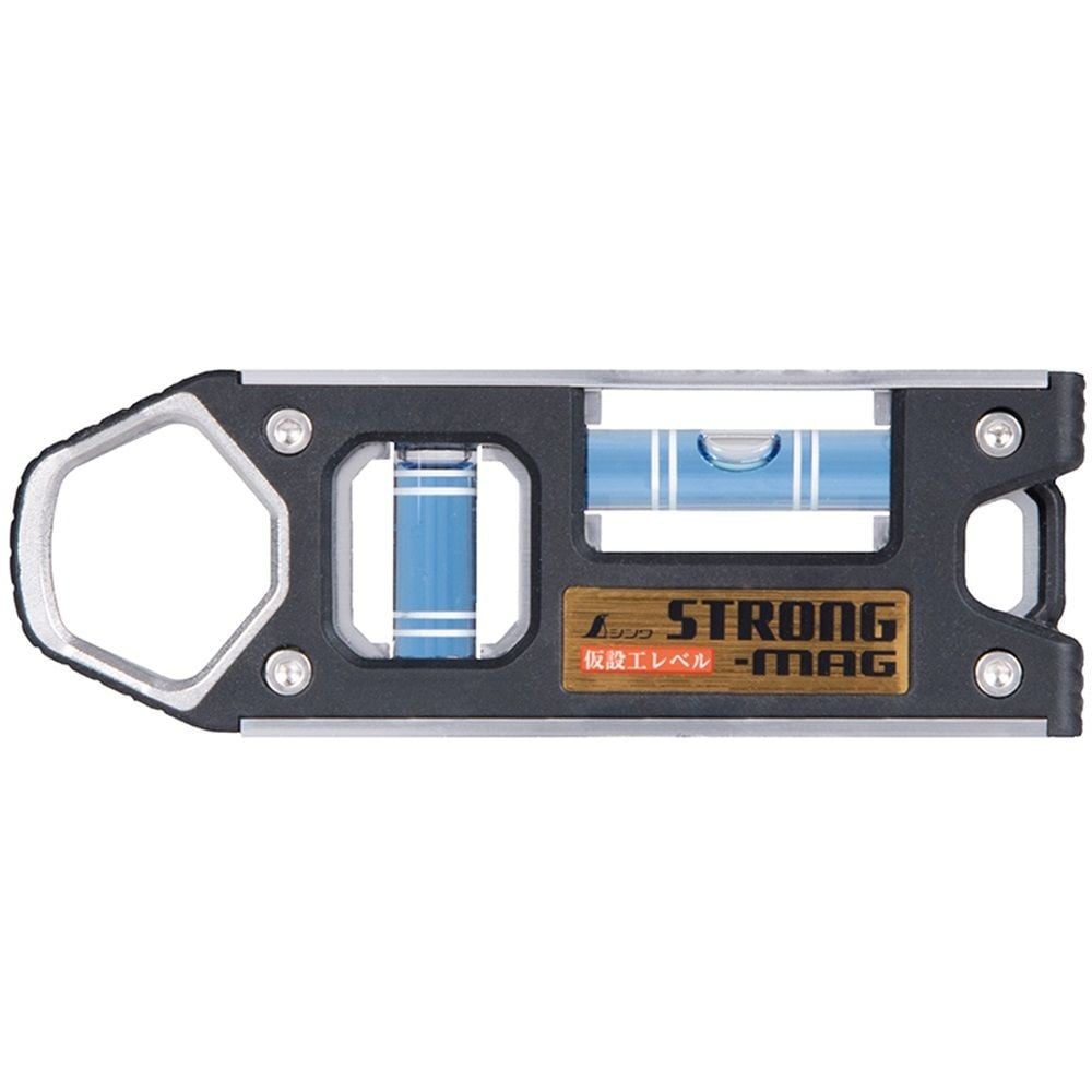 仮設工レベル STRONG-MAG100mm シルバー マグネット付, 73481, 100mm