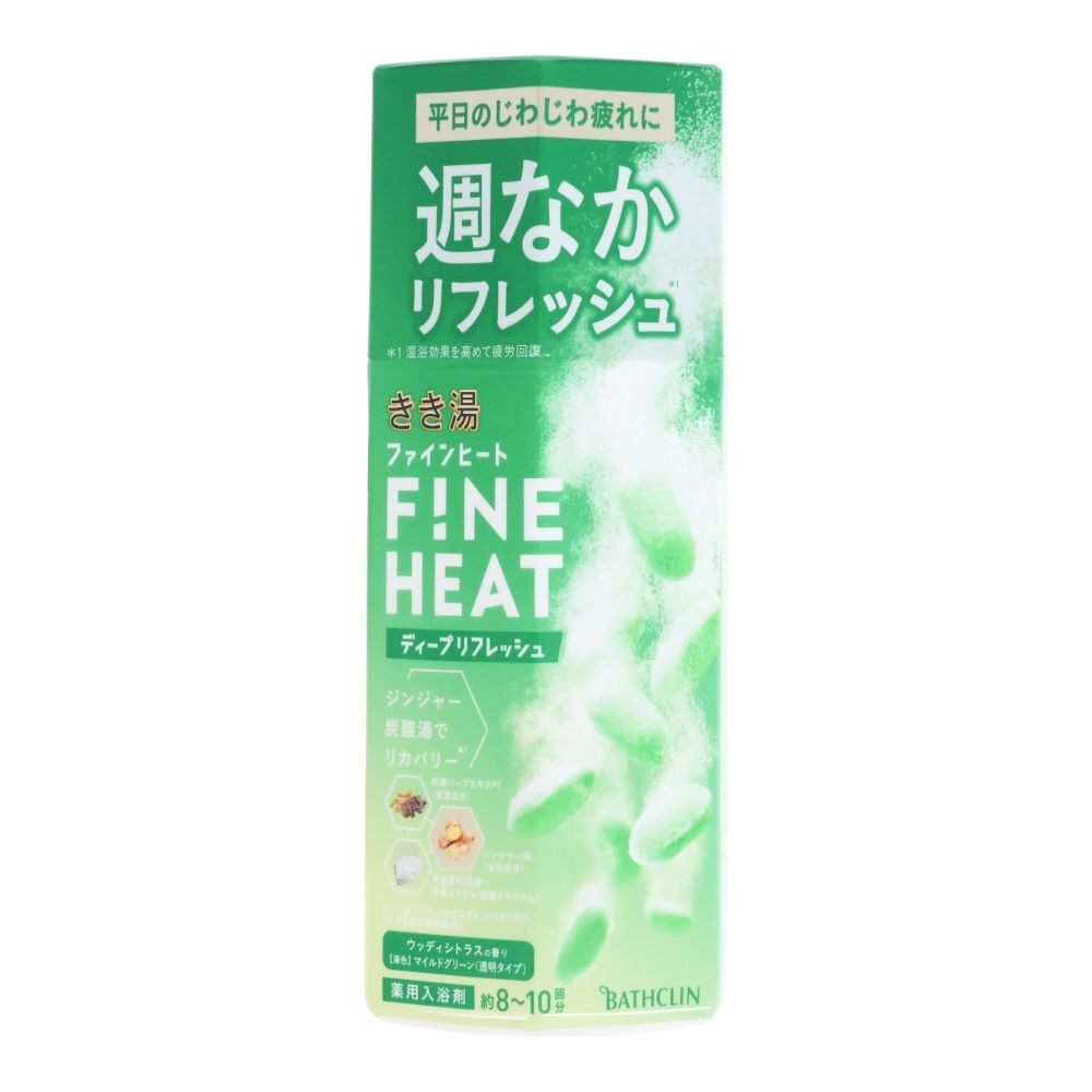 きき湯　ファインヒート　ディープリフレッシュ　ボトル　４００ｇ, マイルドグリーン(透明タイプ), 400g