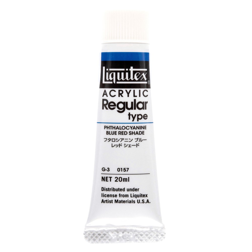 【水性アクリル絵具】リキテックスレギュラー6号チューブ(20ml) 157フタロシアニン ブルー レッド シェード, 157フタロシアニン ブルー レ, 6号チューブ(20ml)