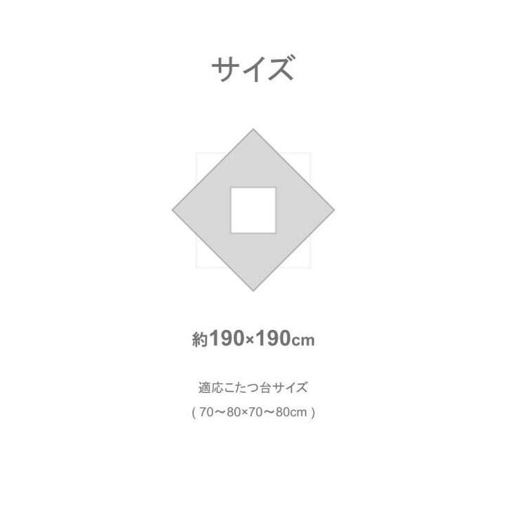 イケヒコ こたつ掛布団 ねこたつ グレー 190&times;190cm グレー 【メーカー直送・代引不可】, グレー, 190&times;190cm