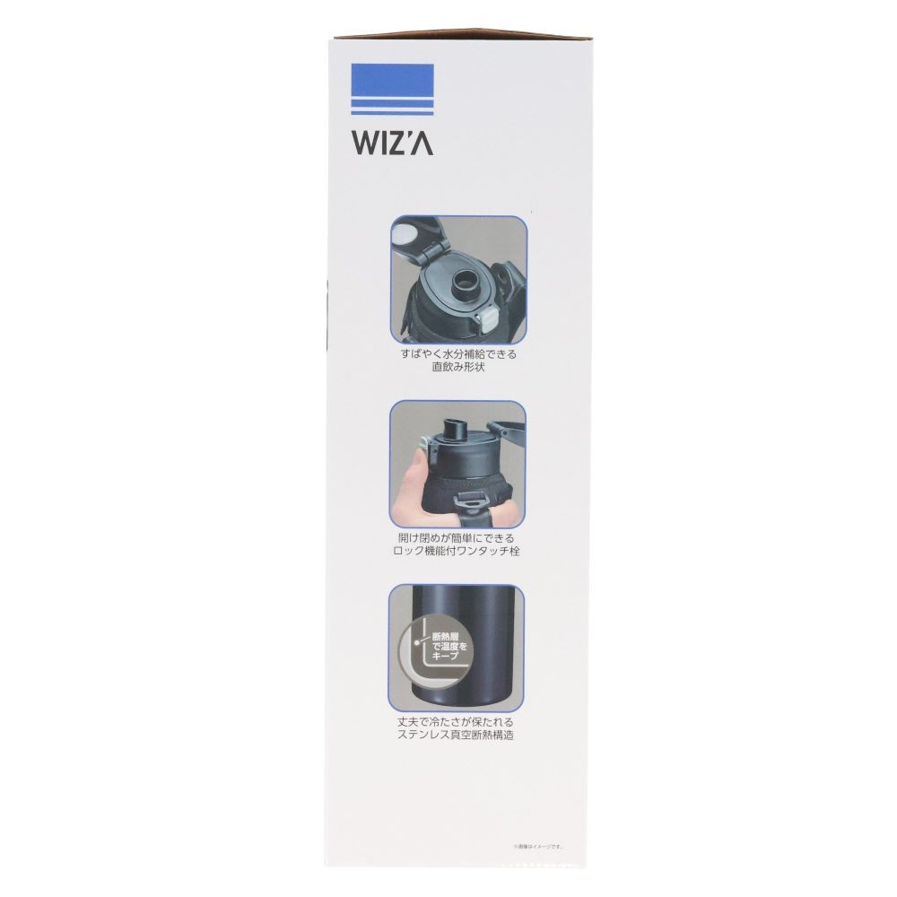 WIZ'A ウィザ　ワンタッチ栓ダイレクトボトル　ポーチ付き　２．０L, ブラック, 2.0L