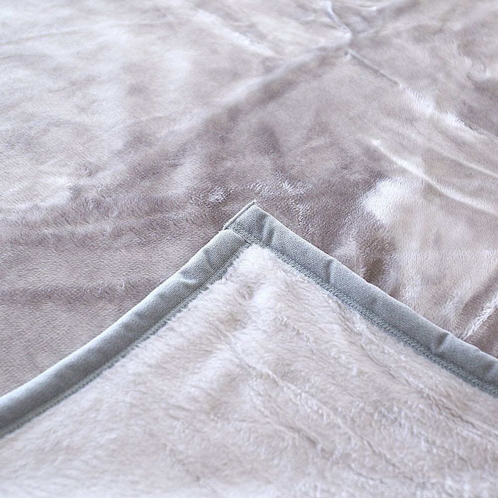 アクリルレーヨン混　ニューマイヤー毛布　１４０&times;２００ｃｍ　グレー, グレー, 140&times;200cm
