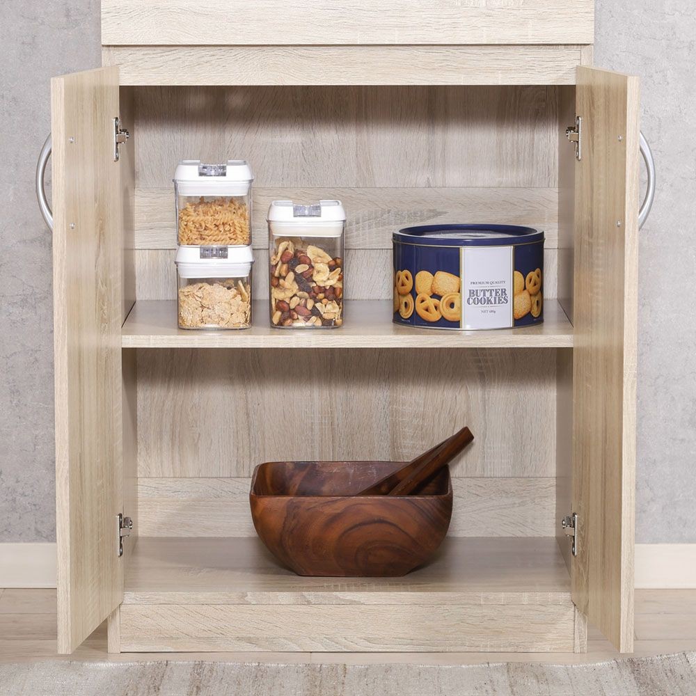 不二貿易 ハイキッチンキャビネット　１８０＊６０　オーク【メーカー直送・代引不可】, オーク, 幅590mm&times;奥行398mm&times;高さ1800mm