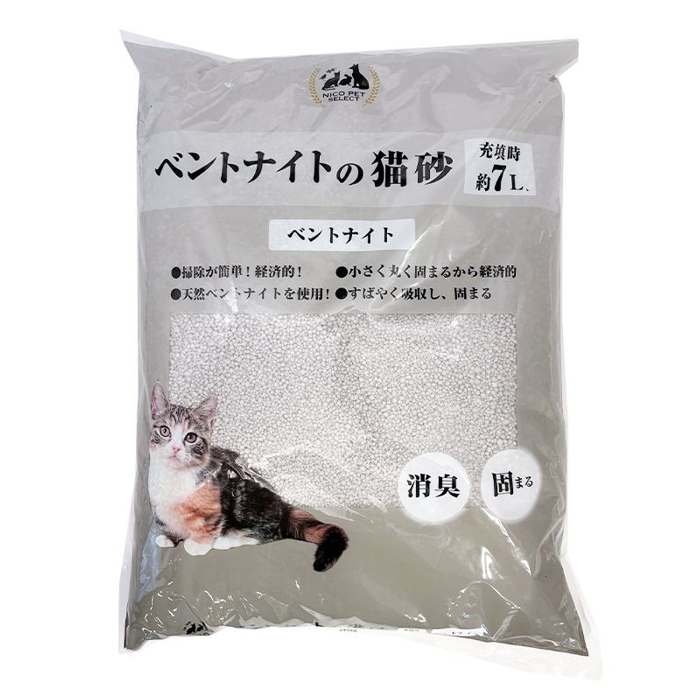 ベントナイトの猫砂　丸粒　7L, 丸粒, 7L