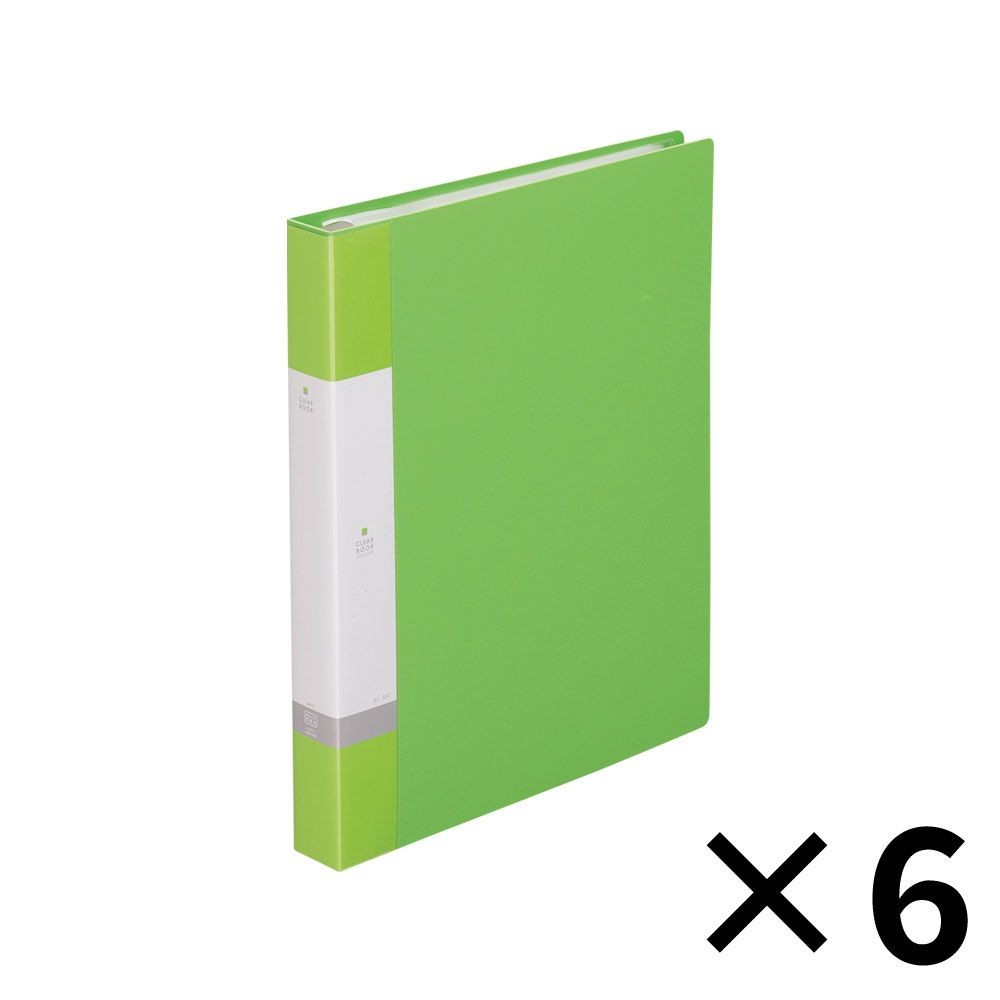 【6個セット】リヒトラブ クリアーブック 差替式 黄緑 A4S 25ポケット G3802-6 【メーカー直送・代引不可】, 黄緑, G3802-6             