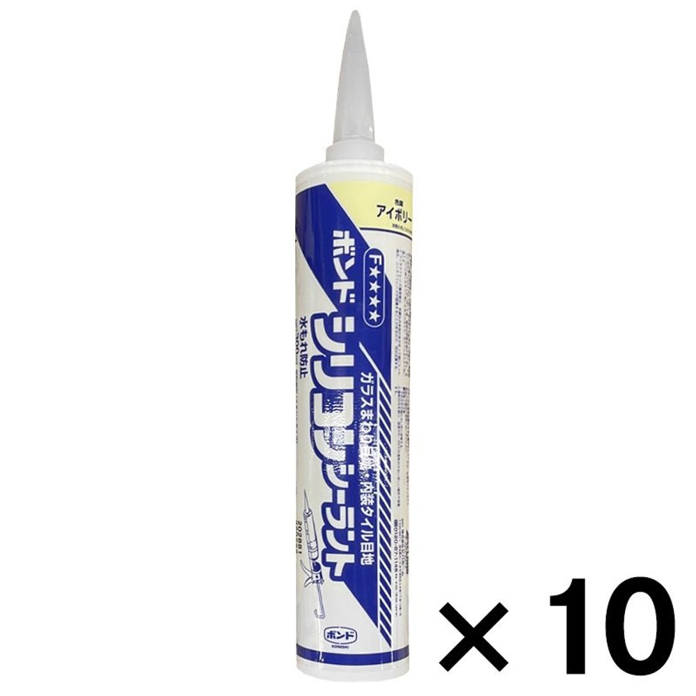 ボンド　シリコンシーラント　300ml&times;10本セット, クリア, 300ml&times;10本