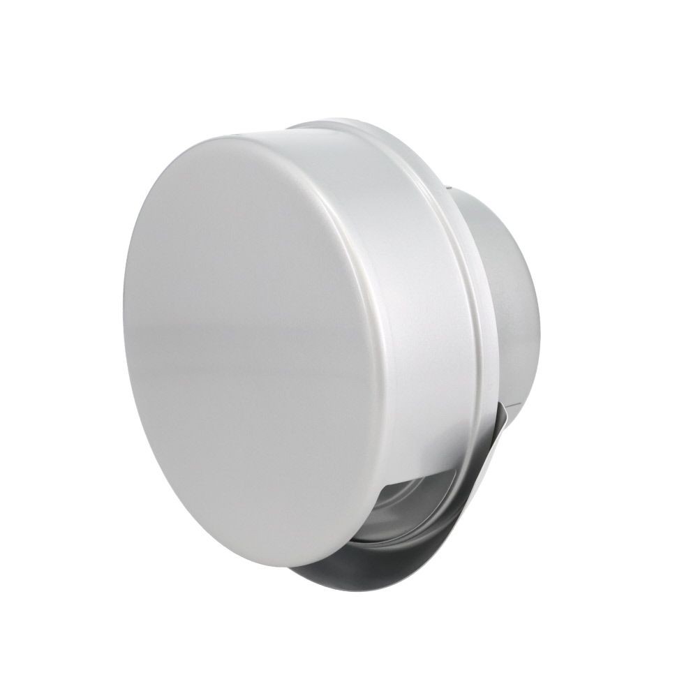 自然　防雨フラット型フード付ガラリ　１００Φ, メタルグレー, φ100