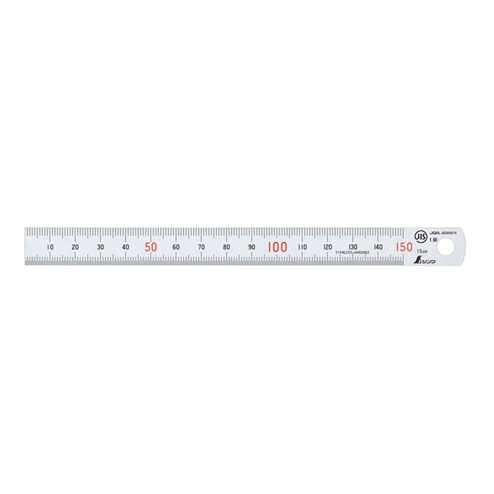 マグネチックスケール シルバー 15cm 赤数字入 マグネット付JIS, シルバー, 15cm