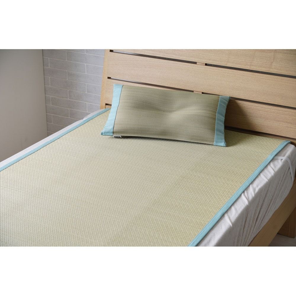 日本製い草平枕  リズム  約50cmＸ30cm  ブルー色, その他カラー１, その他サイズ１