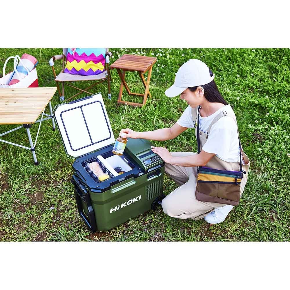 【数量限定】電池２個付 ハイコーキ HiKOKI 18Ｖコードレス 冷温庫 UL18DC (WMGZ) 蓄電池セット＋進呈品 蓄電池付, フォレストグリーン, UL18DC (WMGZ)