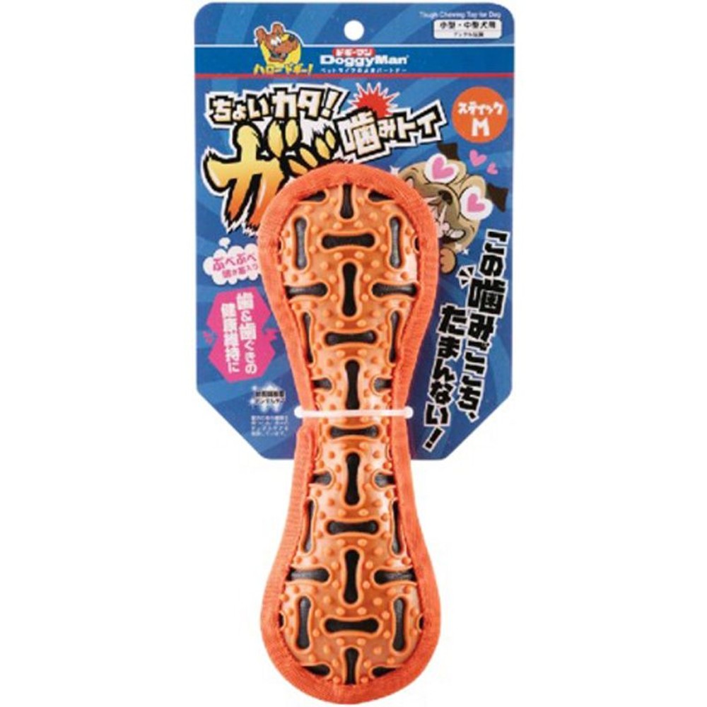 ドギーマン　ちょいカタ！ガジ噛みトイ　スティック, ピンク, Sサイズ