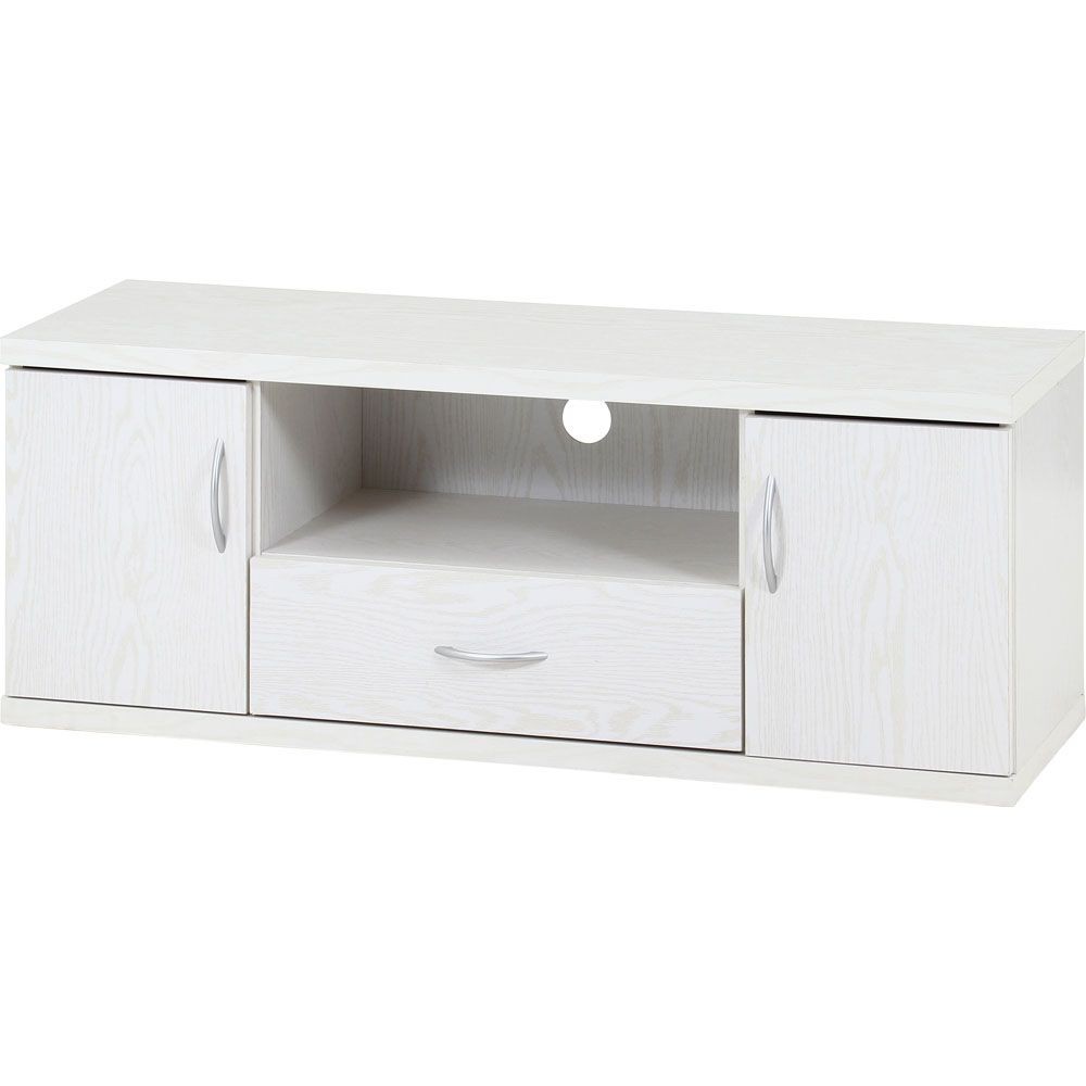 不二貿易 ラルゴ　ワイドローボード　オークＷＨ【メーカー直送・代引不可】, ホワイト, 幅1180mm&times;奥行415mm&times;高さ450mm