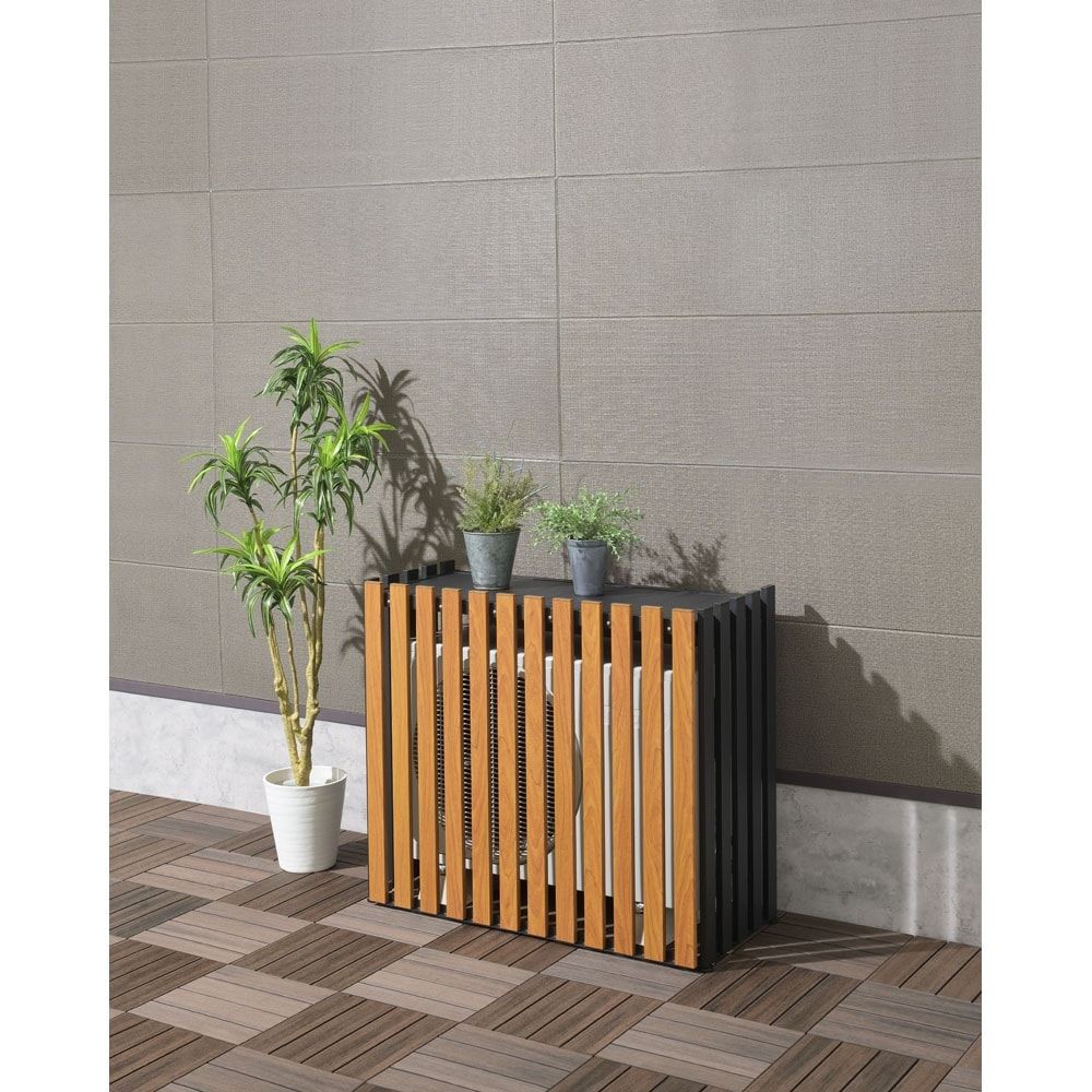 アルミ室外機カバー  縦格子標準【メーカー直送・代引不可】, ホワイト, 標準