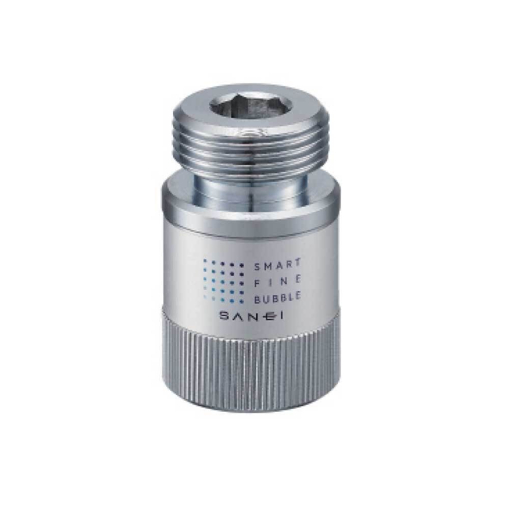 三栄水栓(SANEI) ウルトラファインバブル発生装置内蔵洗濯機用アダプター　PM100-20, シルバー, PM100-20