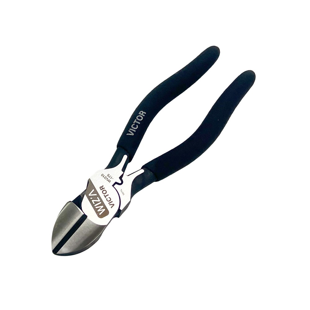 ウィザ WIZ'A&times;ＶＩＣＴＯＲ　偏芯強力ニッパ　圧着付　１７５ｍｍ, ブラック, 175mm