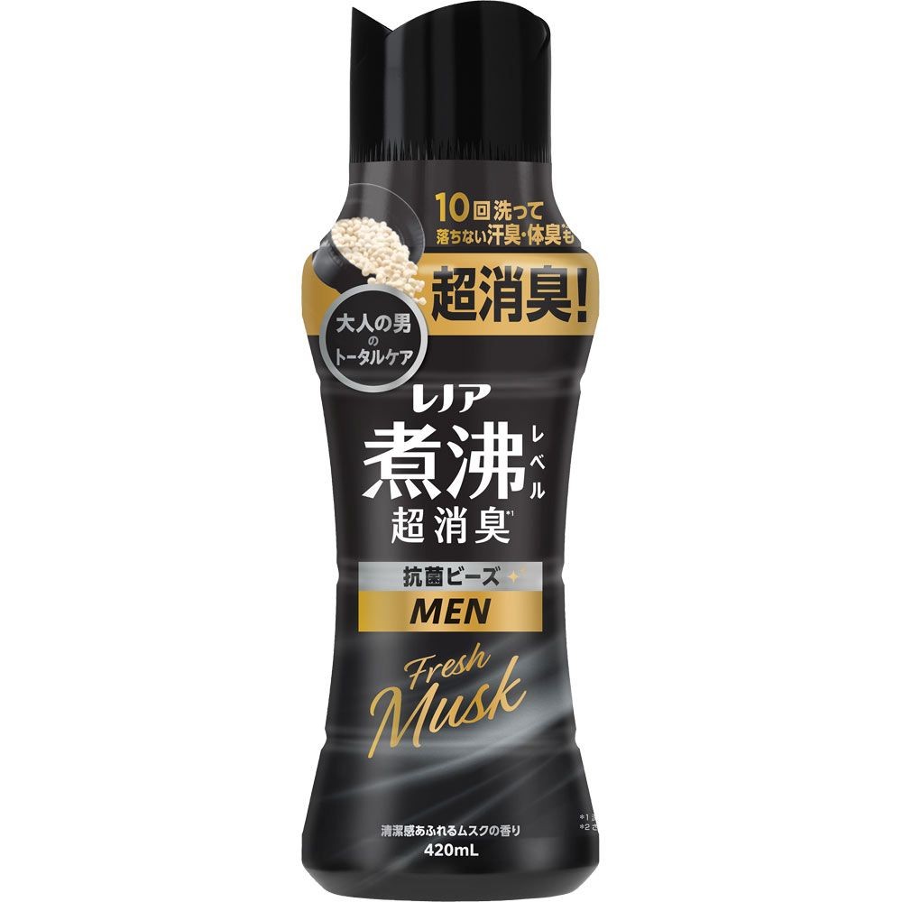 レノア 煮沸レベル超消臭抗菌ビーズ　MEN　フレッシュムスク　本体　420ml, フレッシュムスク, 420ml