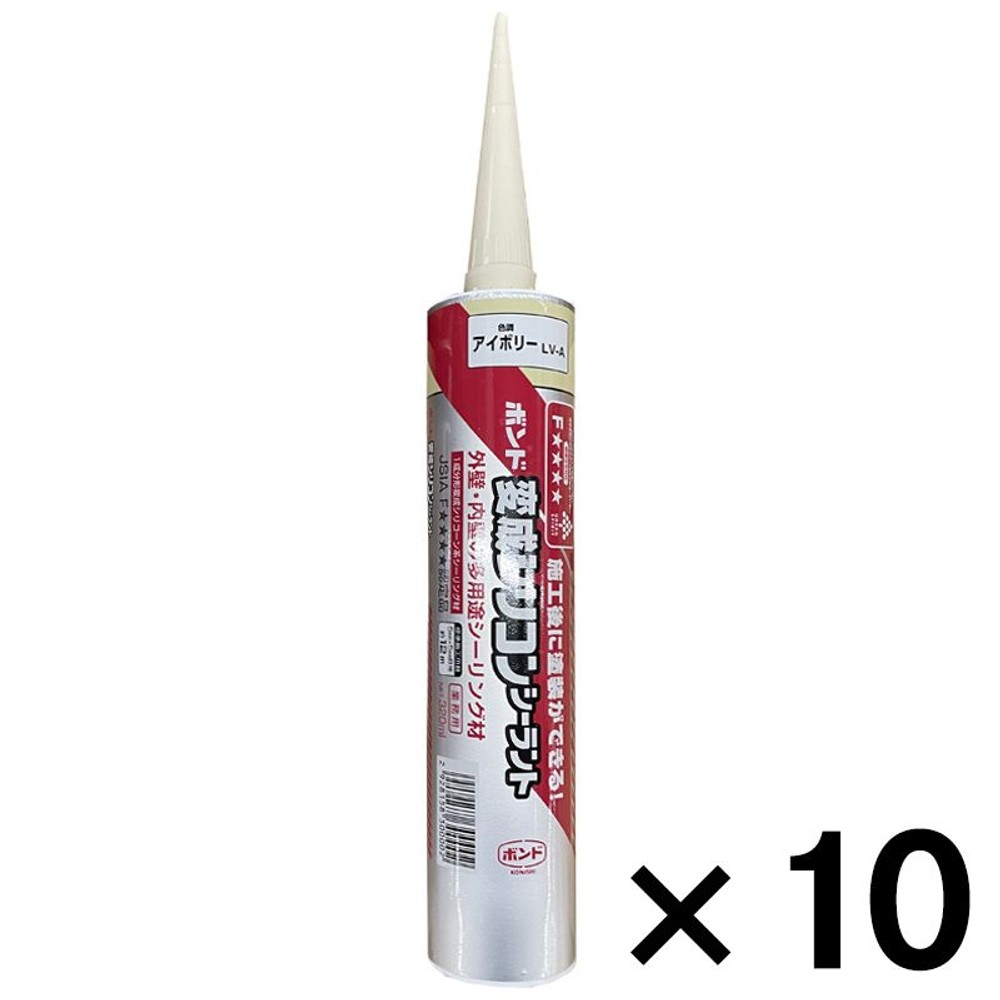 ボンド  変成シリコンシーラント 320ml &times;10本セット, ホワイト, 320ml&times;10本