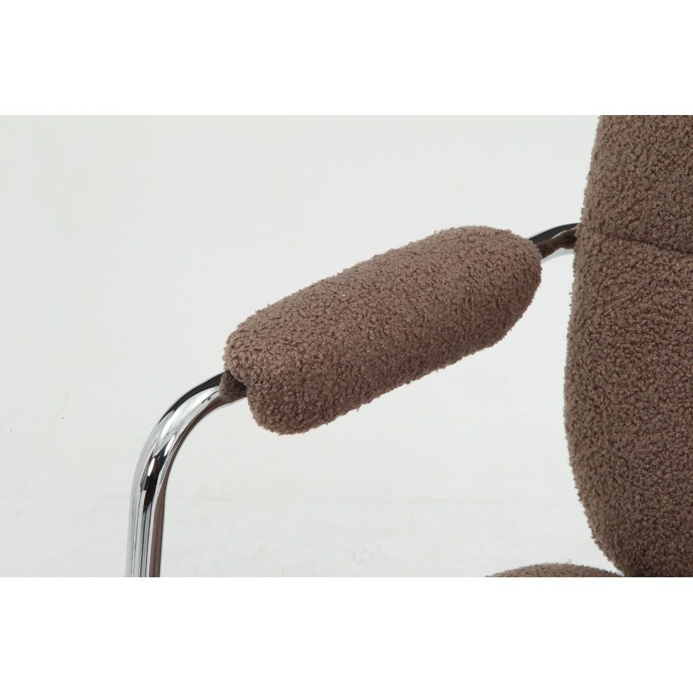 不二貿易 オフィスチェア　ルル　ＢＲ【メーカー直送・代引不可】, ブラウン, 幅550mm&times;奥行670mm&times;高さmm