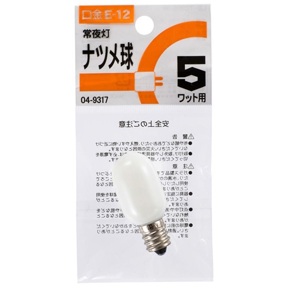 ＯＨＭ　ナツメ球　5Ｗ　1Ｐ　白　049317, その他カラー１, その他サイズ１